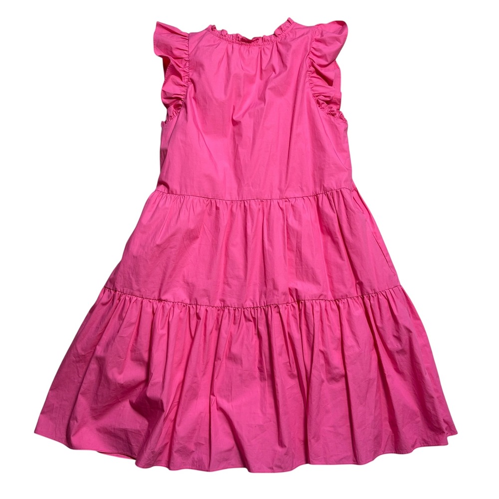 A Loves A Pink NWT Cotton Tiered Ruffle Dress Fuschia R3185CPK2 Womens M - Picture 6 of 8